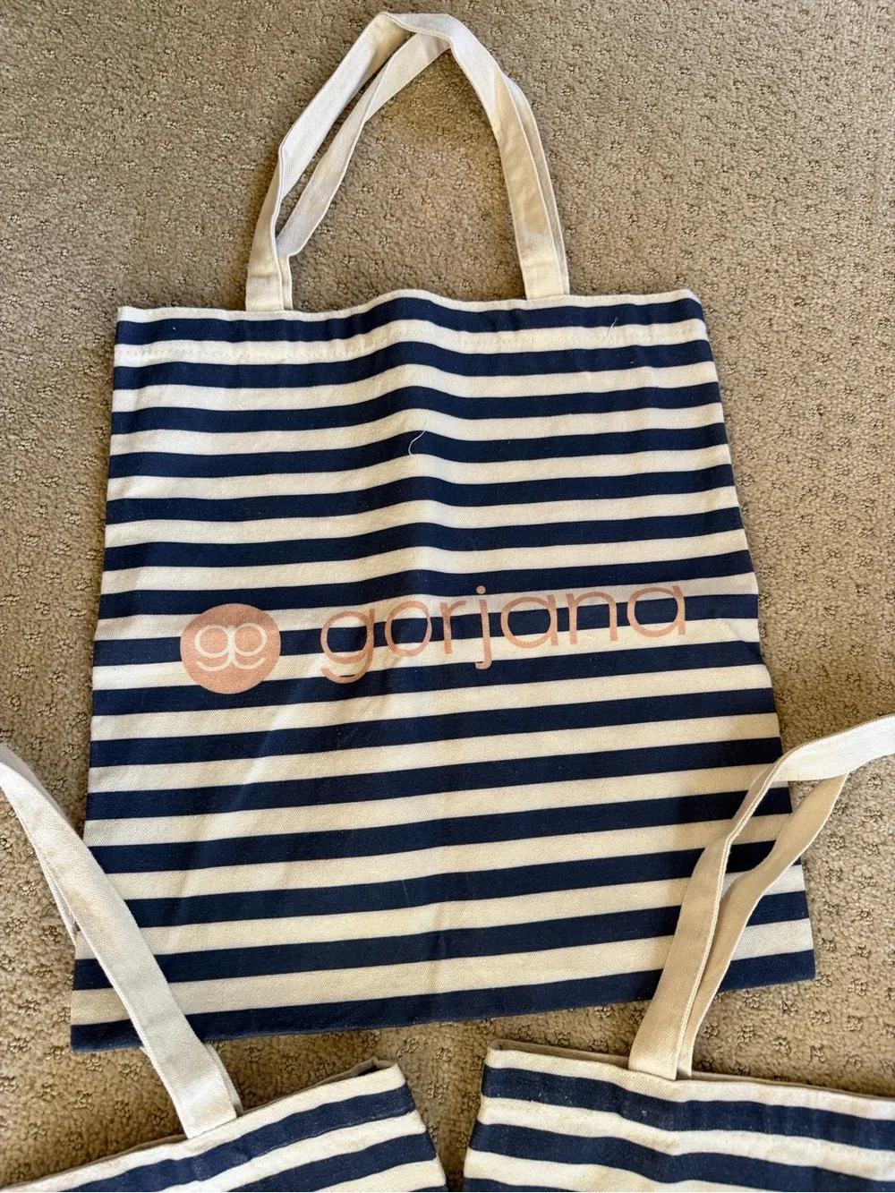3 Gorjana Striped Tote Bag in Navy and Cream